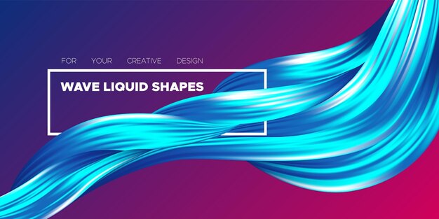 3d wave fluid shapes abstract dynamic background design