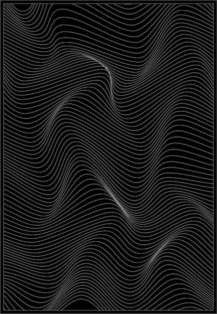 Vector 3d wave lines, line pattern, vector pattern portrait, vector 3d art