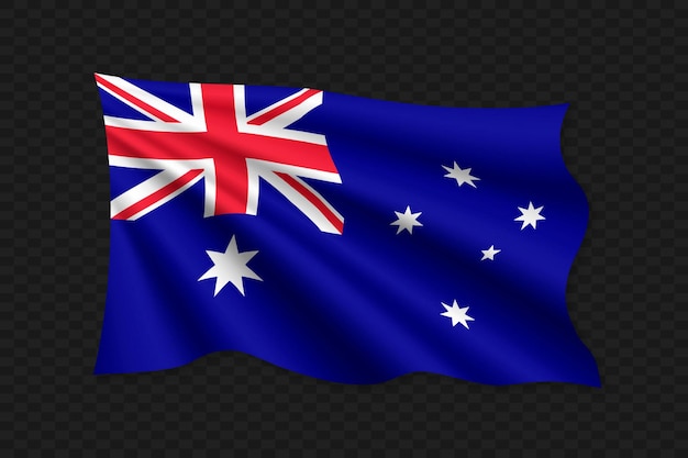 3D Waving Flag of Australia Vector illustration