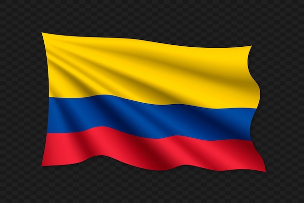 3D Waving Flag of Colombia Vector illustration