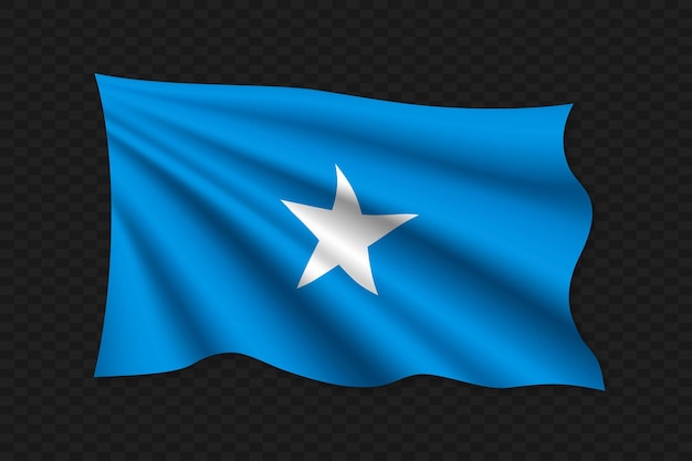 3D Waving Flag of Somalia Vector illustration