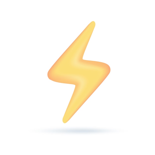 Vector 3d weather forecast icons lightning strike on the day of the storm 3d illustration