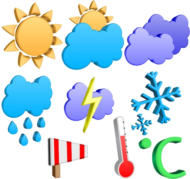 Vector 3d weather icons