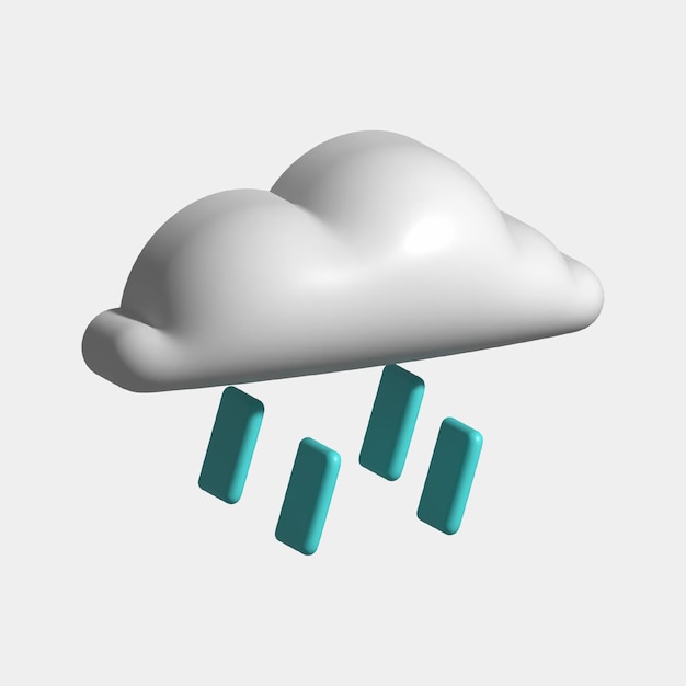 Vettore illustrazione meteo 3d pioggia