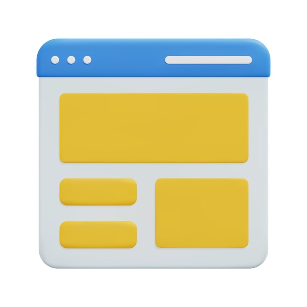 3d web layout icon vector Web design application design and web building on white background 3d web development concept User interface user experience design 3d icon vector render illustration