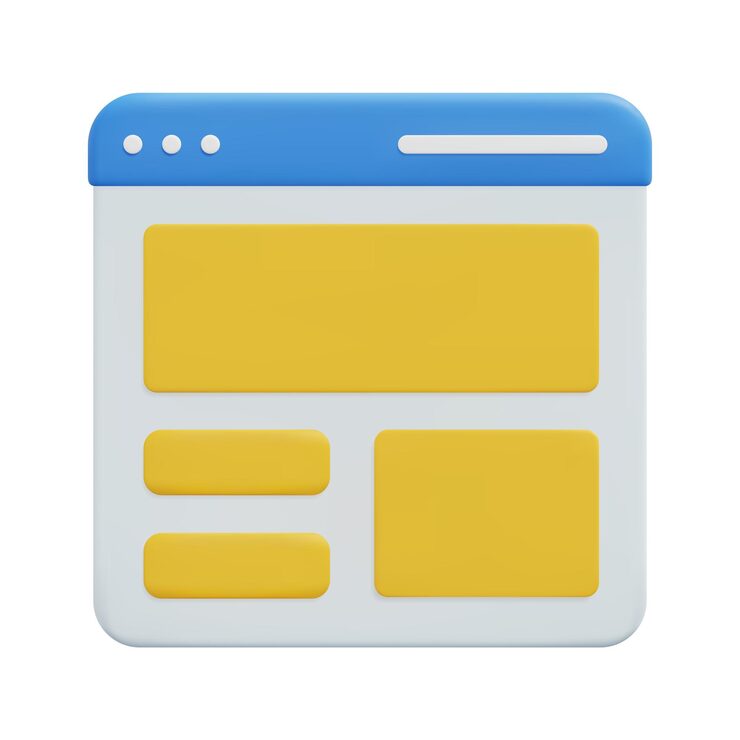 Vector 3d 網站布局圖標向量:在白色背景上設計應用程式和建立網頁 3d 網頁開發概念 用戶介面用戶體驗設計 3d 圖標向量的染插圖