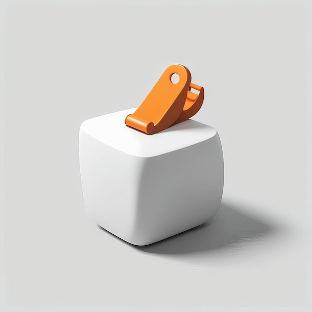 3D-weergave van een wit kubus icoon in studio geïsoleerd op een witte achtergrond 3D- weergave van een wh