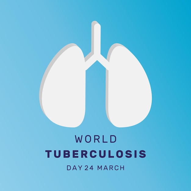 3D Wereldtuberculosedag. TB bewustzijn teken. Medische solidariteitsdag concept