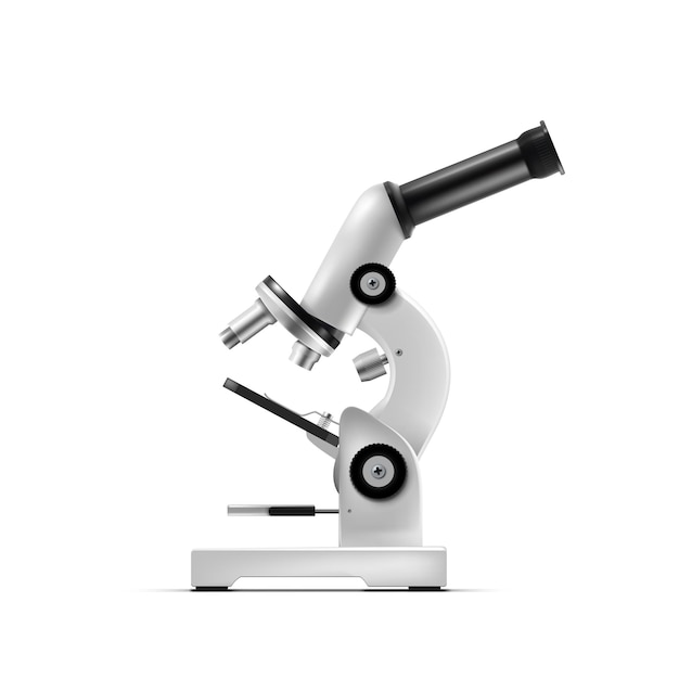 3D White Clear Realistic Microscope Science Tool