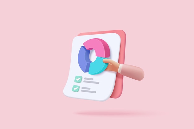 3d white clipboard task management todo check list su sfondo rosa lavoro efficiente sull'assegnazione del concetto di piano di progetto e sull'icona della soluzione di produttività dell'esame icona 3d rendering vettoriale illustrazione