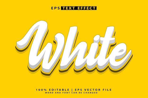 Vector 3d white editable text effect