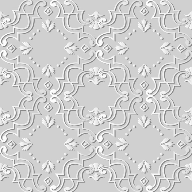 3d white paper art spiral curve cross frame flower dot, stylish decoration pattern.