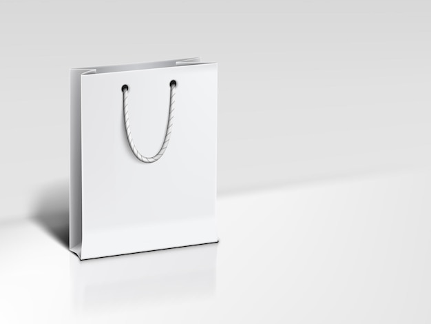 3D White Paper Luxury Bag On Background