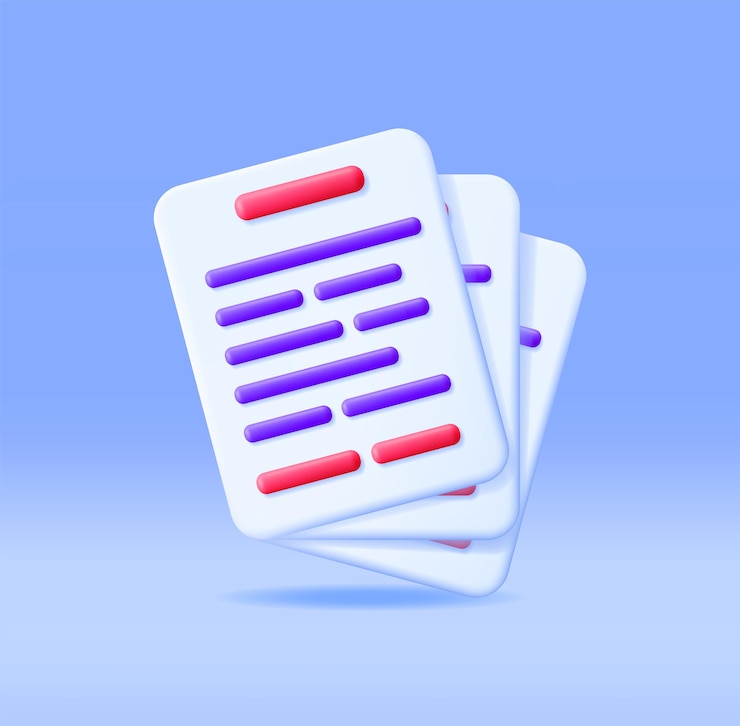 Vector 고립 된 텍스트 라인 3d 백서 스택