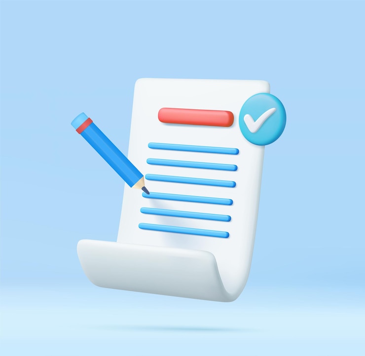 Vector 3d white paper task management todo check list