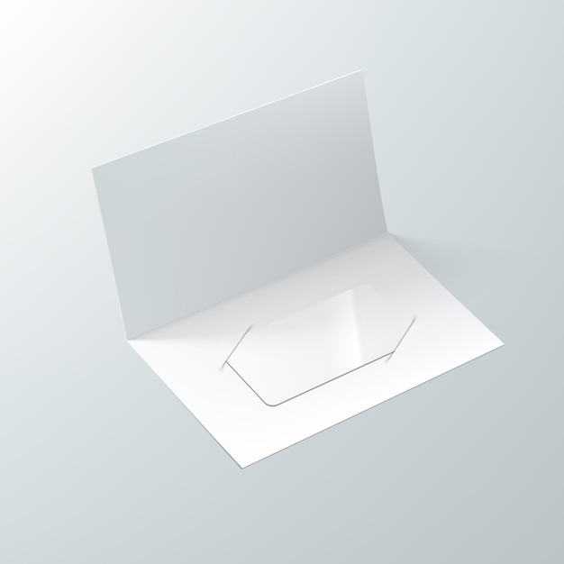 3d white plastic rfid card in paper booklet holder