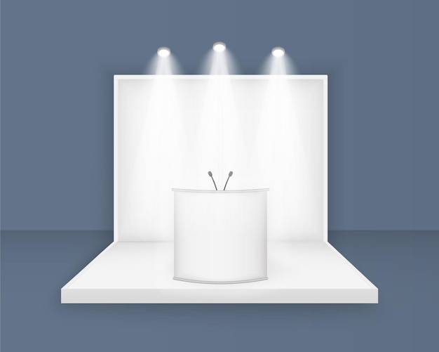 3D白い表彰台