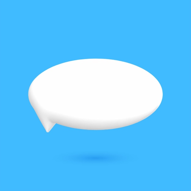 3d white speech bubble Circle oval Speech bubble icon