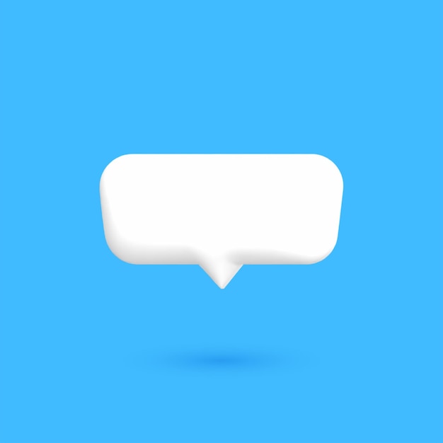 3d white speech bubble Square Speech bubble icon