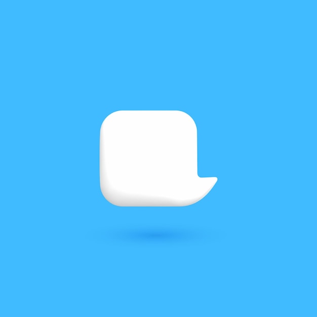 3d white speech bubble Square Speech bubble icon