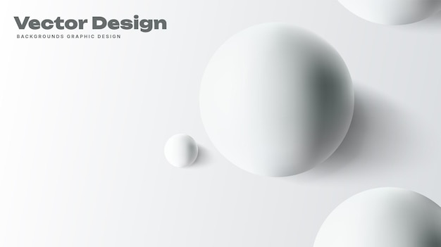 3d white spheres on light abstract background