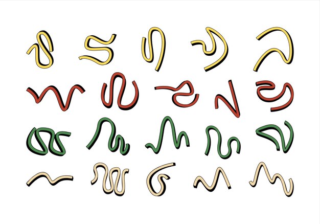 3D Wiggly Line Element Set Collection