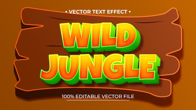 3D Wild Jungle Text Effect Bewerkbare tekst effect stijl