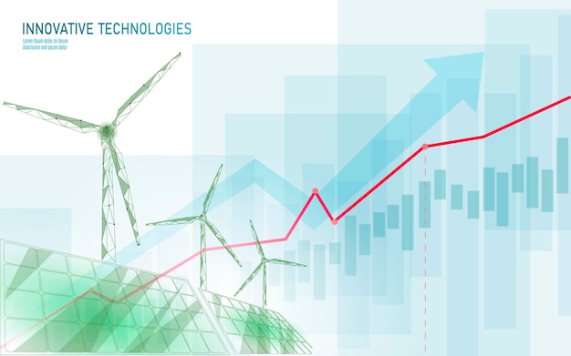 3D windmills ecology supply concept Save environment wind green tree energy sustainable power Eco global planet solution Triangle vector illustration art