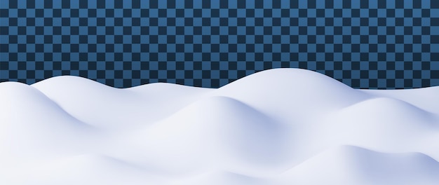 3D 겨울 풍경 격리된 눈더미 렌더링 투명 배경의 크리스마스 눈 표류 겨울 눈 지면 눈더미 마운드 얼음 층 현실적인 벡터 일러스트
