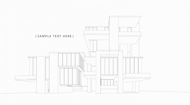 3d wireframe of building