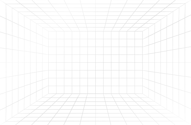 3d wireframe grid room Абстрактная перспектива Геометрическая форма Куб с перспективой