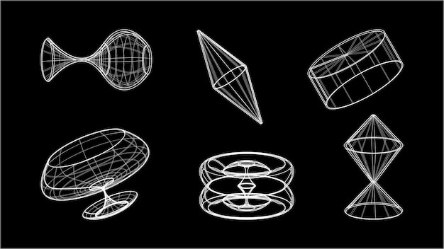 3D ワイヤフレーム モデル ネットワークライン