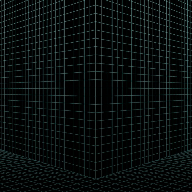 3D каркасная перспектива линии фоновой векторной иллюстрации