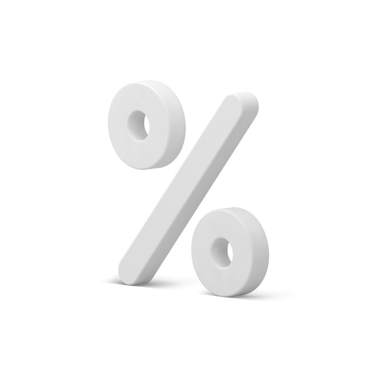 Vector 3d wit percentage icoon winkelen verkoop korting wiskunde telling symbool bedrijf boekhouding vector