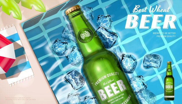 Vector 3d witbier banneradvertentie