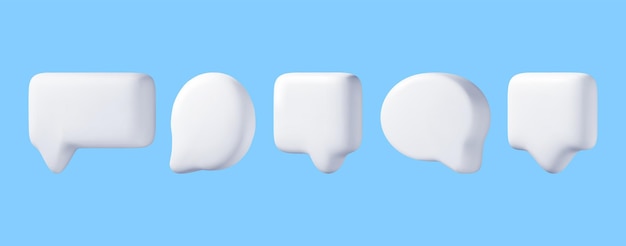 3D Witte Blank Speech Bubble Set