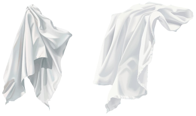 Vector 3d witte mockup van keukentoilet vectorontwerp realistische stof schone en gevouwen zakdoek voor restaurant of hotel