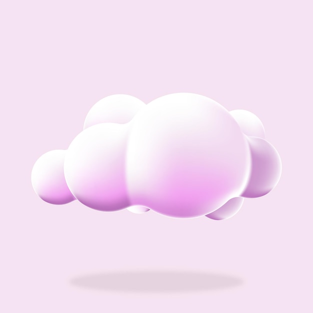 3d wolk geïsoleerde achtergrond Render zachte ronde cartoon pluizige wolk pictogram 3d geometrische vorm 3d plastic wolk Realistische pluizige wolk Vectorillustratie