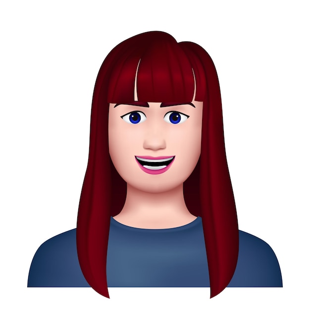 3d woman face smiling graphic avatar