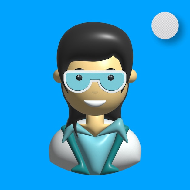 3d woman scientist