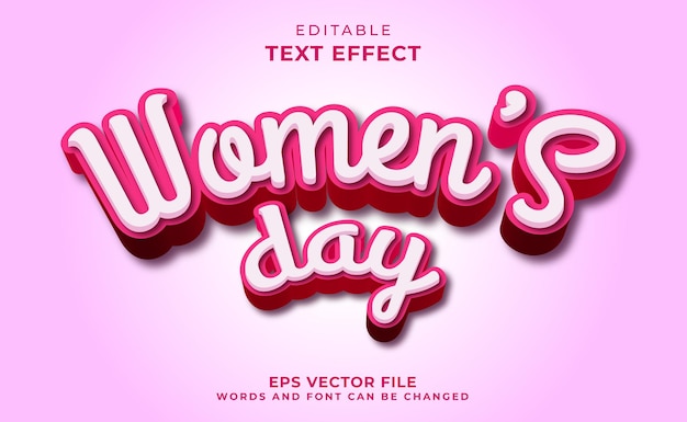 Vector 3d womens day text effect template