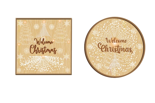 3d wooden multilayer christmas sign