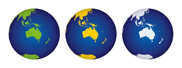 3d World Globe Showing Australia Vector