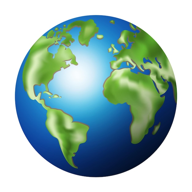 Vector 3d world globe vector illustration