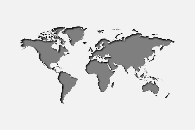 3d world map. earth map. vector illustration