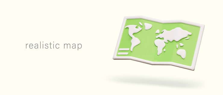 Vector 3d world map green background white continents concept of traveling around world