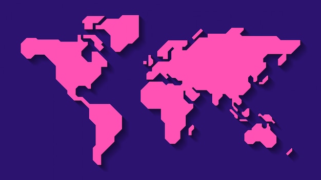 Вектор 3d карта мира