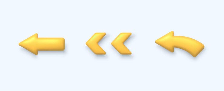 Vector 3d yellow arrow pointer isolated icons