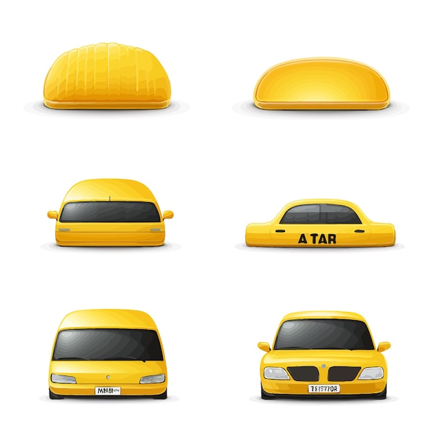 Vector 3d yellow car mockup