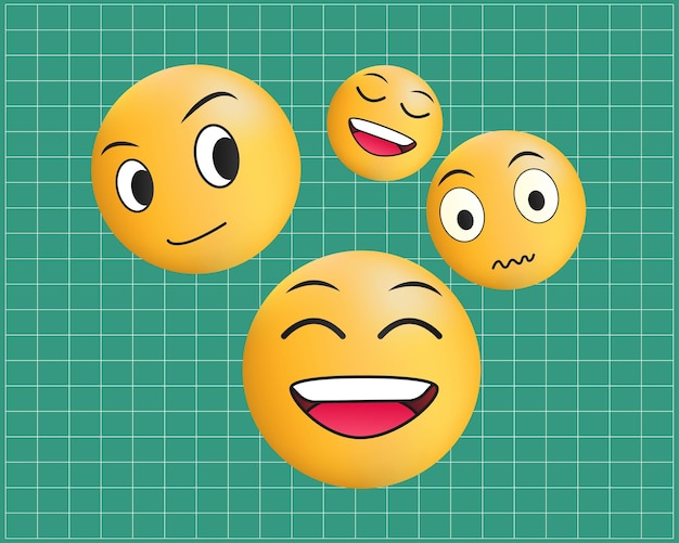 3d yellow emoji face emotion chartoon character illustration design happy emoji day